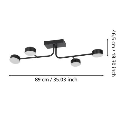 Eglo - LED-himmennettävä pinta-asennettava kattokruunu 4xLED/6,8W/230V