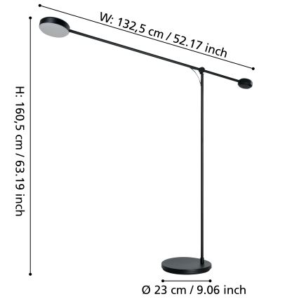 Eglo - LED Himmennettävä kosketus lattialamppu LED/24W/230V