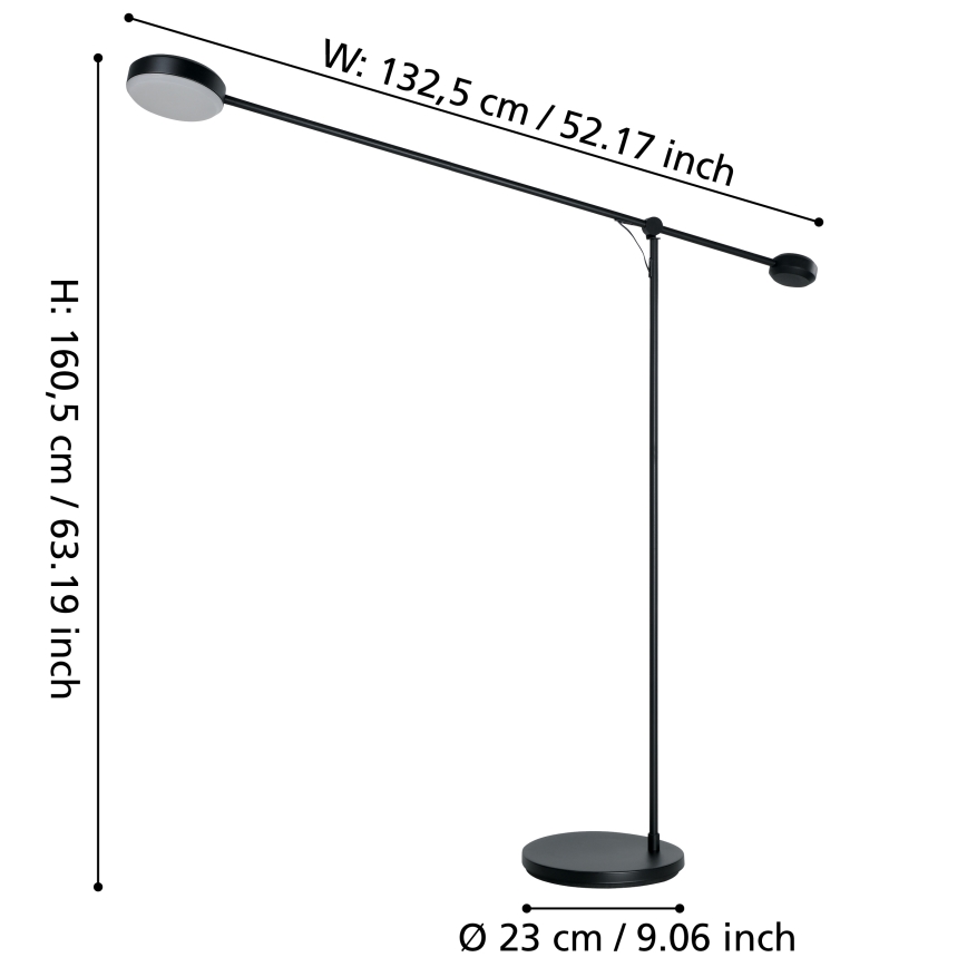 Eglo - LED Himmennettävä kosketus lattialamppu LED/24W/230V