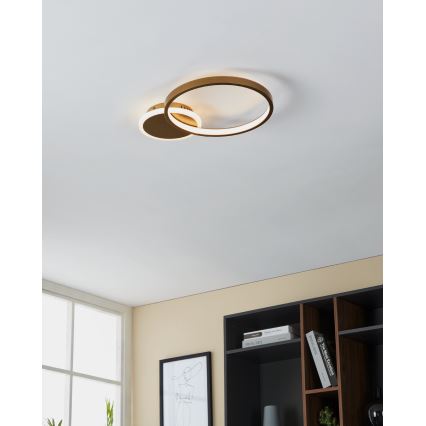 Eglo - LED Himmennettävä kattovalaisin LED/15W/230V kulta + kaukosäädin