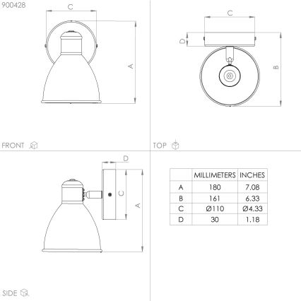 Eglo - LED Kylpyhuoneen seinävalaisin 1xGU10/3W/230V IP44