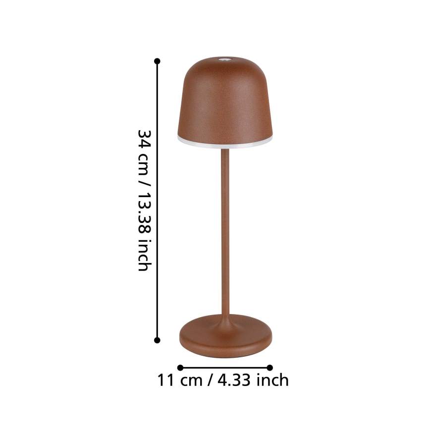 Eglo - LED Himmennettävä ulko rechargeable lamppu LED/2,2W/5V 1800mAh ruskea IP54