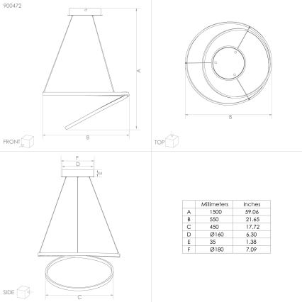 Eglo - LED-kattokruunu johdossa LED/36W/230V