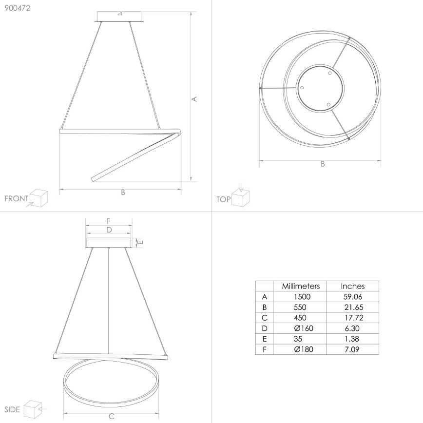 Eglo - LED-kattokruunu johdossa LED/36W/230V