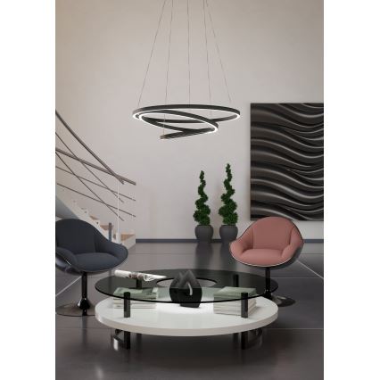 Eglo - LED Himmennettävä kattokuunu johdossa LED/43,2W/230V musta
