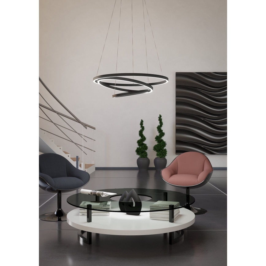 Eglo - LED Himmennettävä kattokuunu johdossa LED/43,2W/230V musta