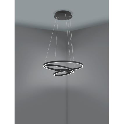 Eglo - LED Himmennettävä kattokuunu johdossa LED/43,2W/230V musta