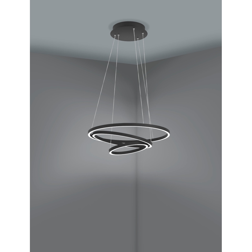 Eglo - LED Himmennettävä kattokuunu johdossa LED/43,2W/230V musta