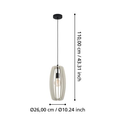 Eglo - Kattokruunu johdossa 1xE27/40W/230V kerma