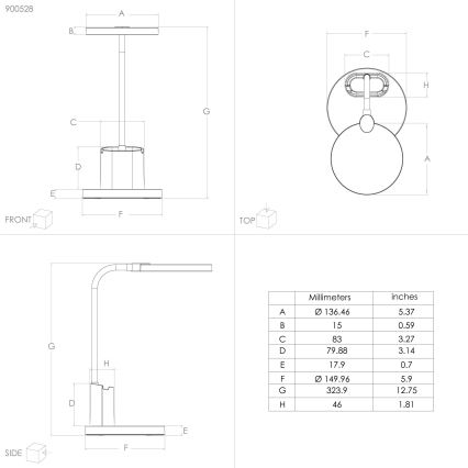Eglo - LED Himmennettävä pöytävalaisin LED/2,1W/5V 1500 mAh 3000-6500K musta