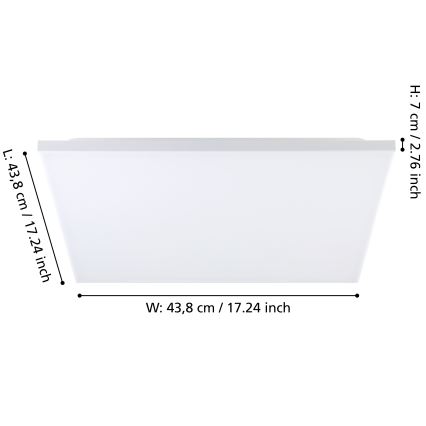 Eglo - LED RGBW Himmennettävä kattovalaisin LED/20,5W/230V 3000-6500K + kaukosäädin