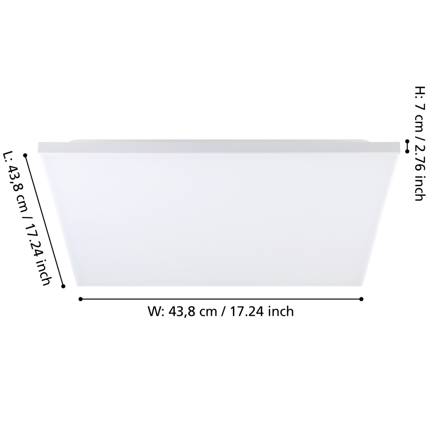 Eglo - LED RGBW Himmennettävä kattovalaisin LED/20,5W/230V 3000-6500K + kaukosäädin