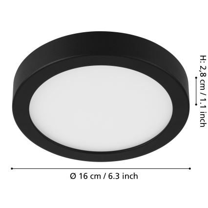 Eglo - LED Himmennettävä kattovalo LED/11W/230V musta