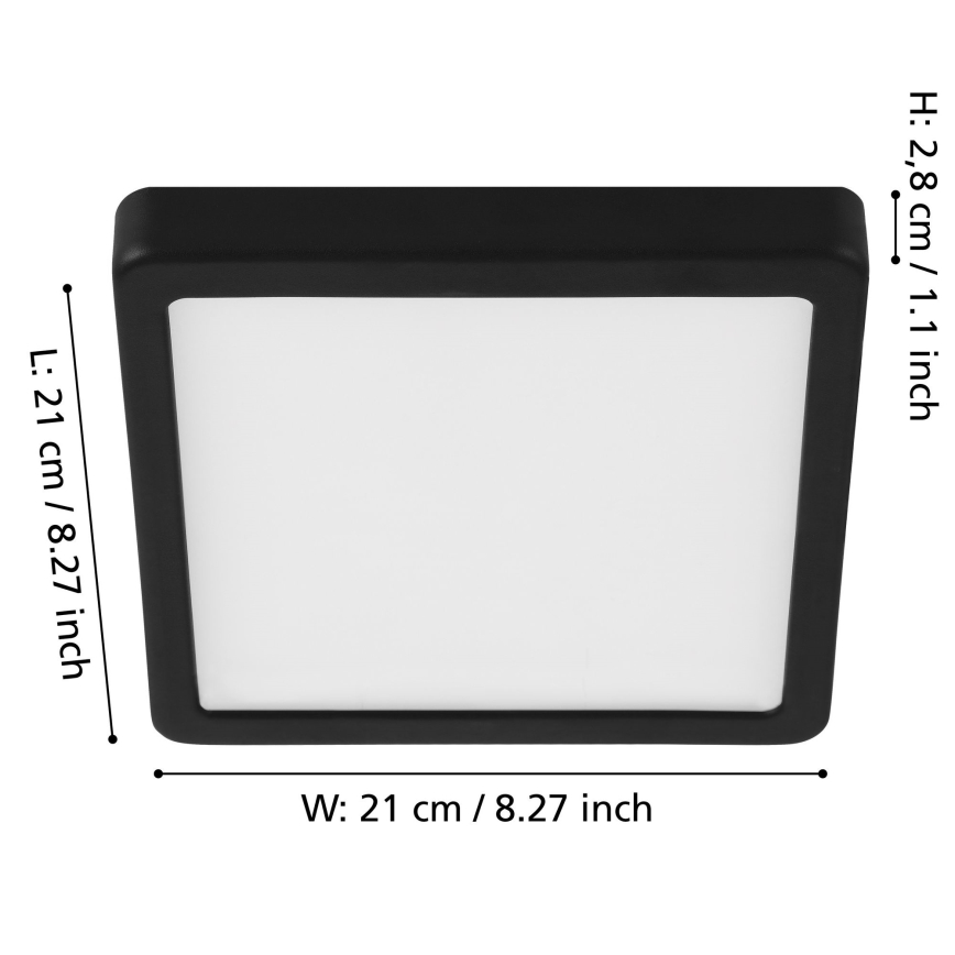 Eglo - LED Himmennettävä kattovalo LED/17W/230V musta