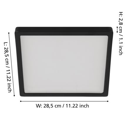 Eglo - LED Himmennettävä kattovalo LED/20,5W/230V musta