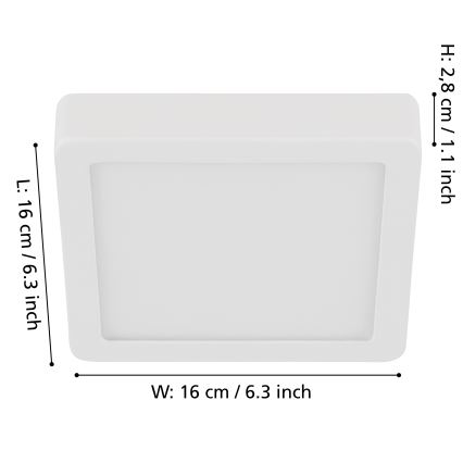 Eglo - LED Himmennettävä kattovalo LED/11W/230V valkoinen