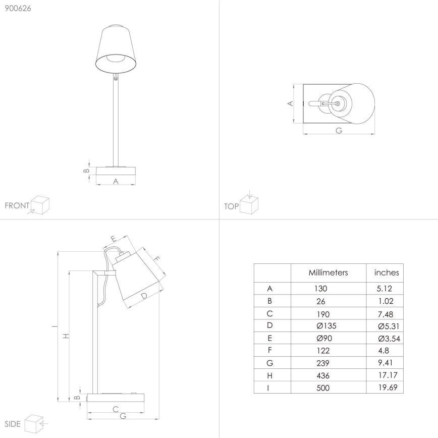 Eglo - Himmennettävä LED-lamppu langattomalla latauksella LED/5,5W/230V