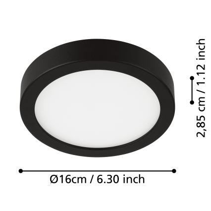 Eglo - LED-kattovalaisin kylpyhuoneeseen LED/11W/230V IP44 musta