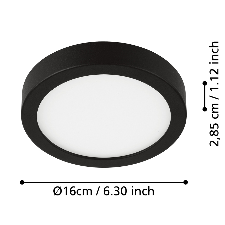 Eglo - LED-kattovalaisin kylpyhuoneeseen LED/11W/230V IP44 musta