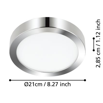 Eglo - LED-kattovalaisin kylpyhuoneeseen LED/17W/230V IP44 kiiltävä kromi