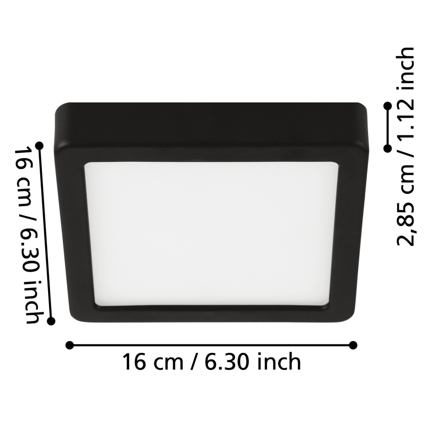 Eglo - LED-kattovalaisin kylpyhuoneeseen LED/11W/230V IP44 musta