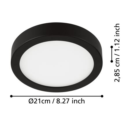 Eglo - LED-kattovalaisin kylpyhuoneeseen LED/17W/230V IP44 musta