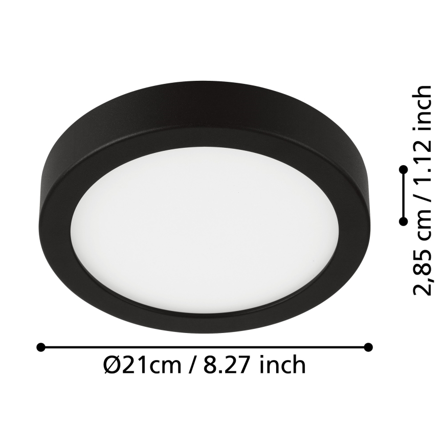 Eglo - LED-kattovalaisin kylpyhuoneeseen LED/17W/230V IP44 musta