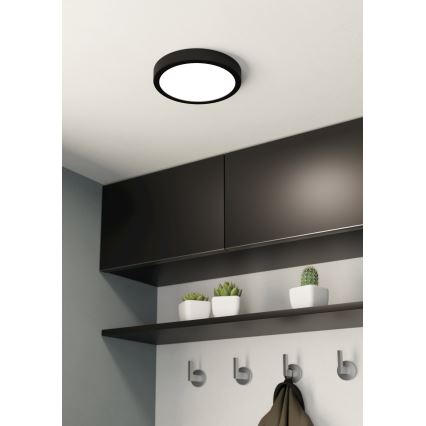 Eglo - LED-kylpyhuoneen kattovalaisin LED/17W/230V musta IP44 halkaisija 21 cm