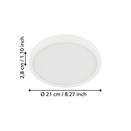 Eglo - LED-kattovalaisin kylpyhuoneeseen LED/17W/230V valkoinen IP44