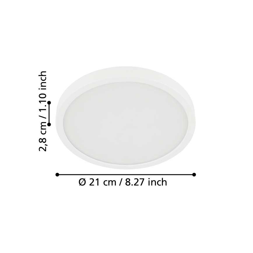 Eglo - LED-kattovalaisin kylpyhuoneeseen LED/17W/230V valkoinen IP44