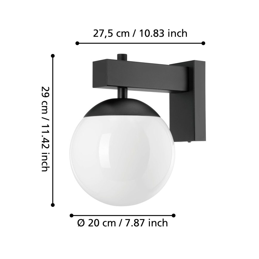 Eglo - Ulkoseinävalaisin 1xE27/40W/230V musta IP44