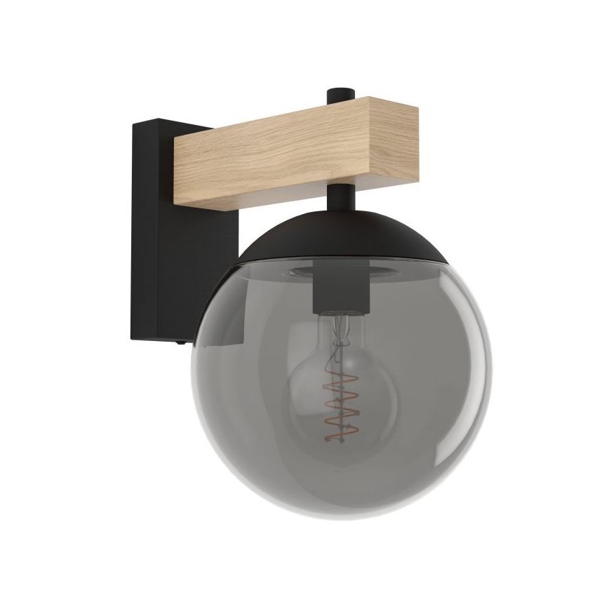 Eglo - Ulkoseinävalaisin 1xE27/40W/230V musta/puu IP44