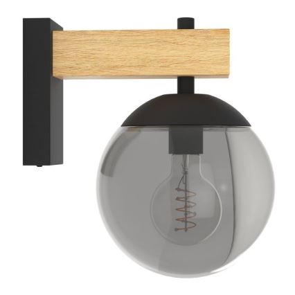 Eglo - Ulkoseinävalaisin 1xE27/40W/230V musta/puu IP44