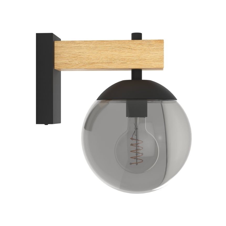 Eglo - Ulkoseinävalaisin 1xE27/40W/230V musta/puu IP44