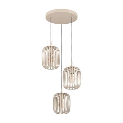 Eglo - Kattokruunu johdossa 3xE27/40W/230V beige