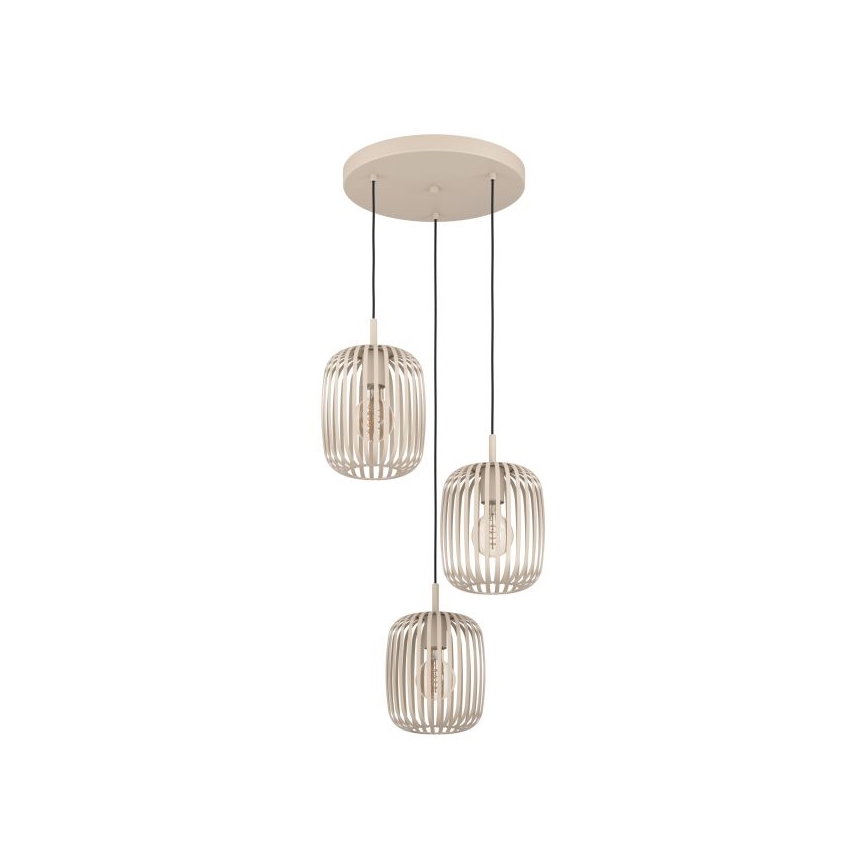 Eglo - Kattokruunu johdossa 3xE27/40W/230V beige