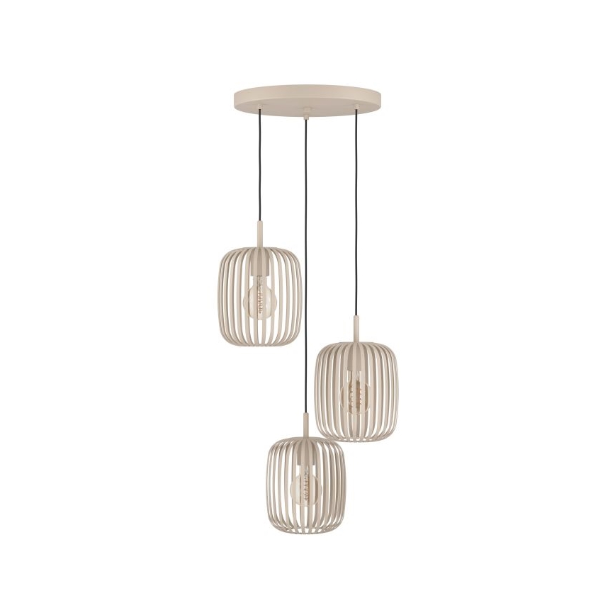 Eglo - Kattokruunu johdossa 3xE27/40W/230V beige
