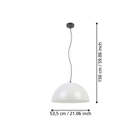 Eglo - Kattokruunu johdossa 1xE27/40W/230V harmaa