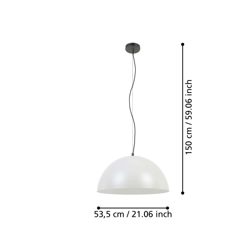 Eglo - Kattokruunu johdossa 1xE27/40W/230V harmaa