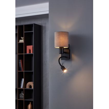 Eglo - LED joustava valaisin 1xE27/40W/230V + LED/3,8W ruskea