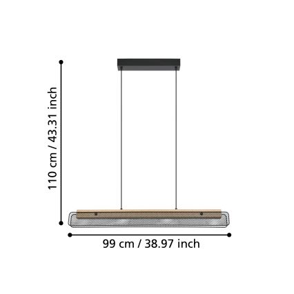Eglo - LED RGBW Himmennettävä kattokruunu johdossa LED/34W/230V 2700-6500K