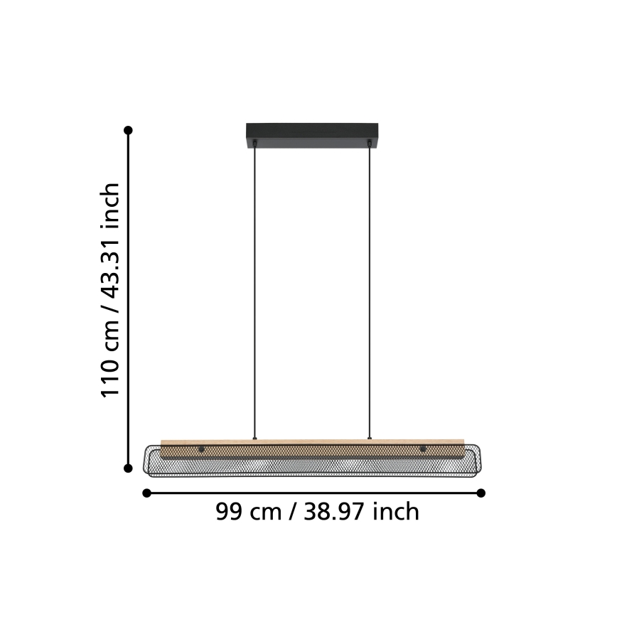 Eglo - LED RGBW Himmennettävä kattokruunu johdossa LED/34W/230V 2700-6500K