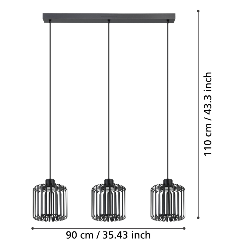 Eglo - LED RGBW Himmennettävä kattokruunu johdossa 3xLED/3,7W/230V 2700-6500K