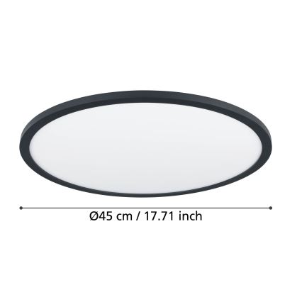 Eglo - Himmennettävä LED-kattovalaisin LED/33,5W/230V halkaisija 45 cm musta