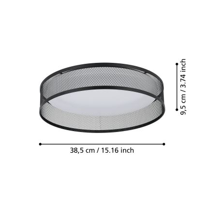 Eglo - LED-kattovalaisin LED/20W/230V musta