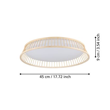 Eglo - LED-kattovalaisin LED/20W/230V ruskea