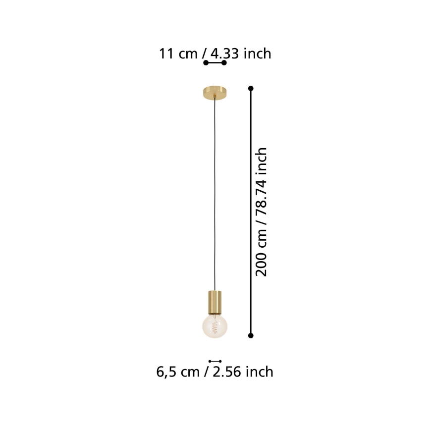 Eglo - Kattokruunu johdossa 1xE27/40W/230V kulta
