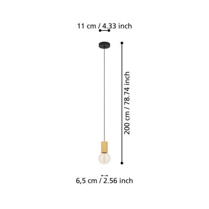 Eglo - Kattokruunu johdossa 1xE27/40W/230V ruskea