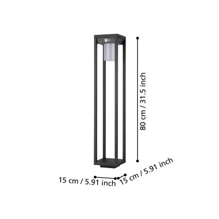 Eglo - LED-aurinkolamppu anturilla LED/3,7W/3,7V IP44