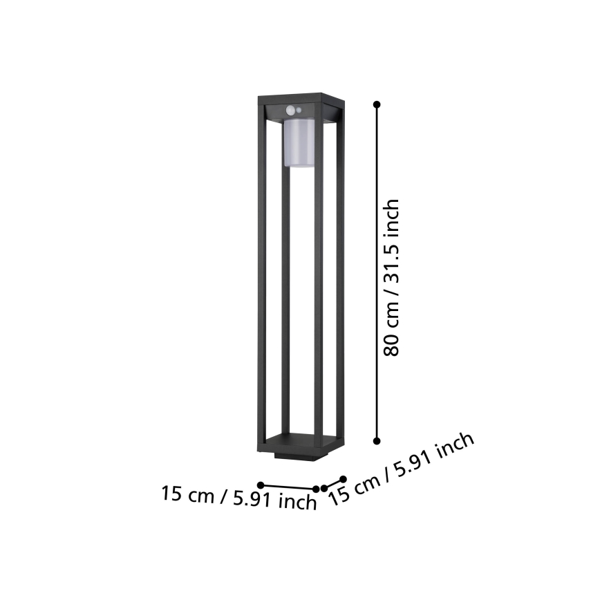 Eglo - LED-aurinkolamppu anturilla LED/3,7W/3,7V IP44